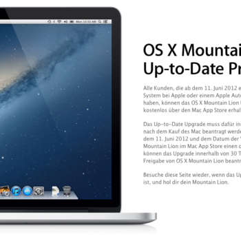 OS X Mountain Lion Up-to-Date Programm fÃ¼r neue Mac