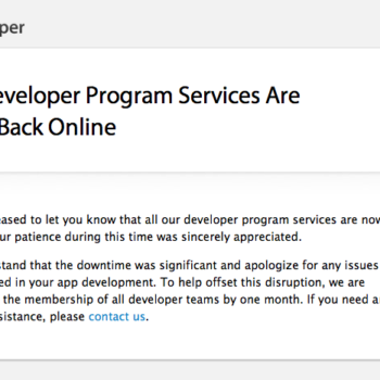 Mail Von Apple: Alle Services fÃ¼r Developer sind wieder online!