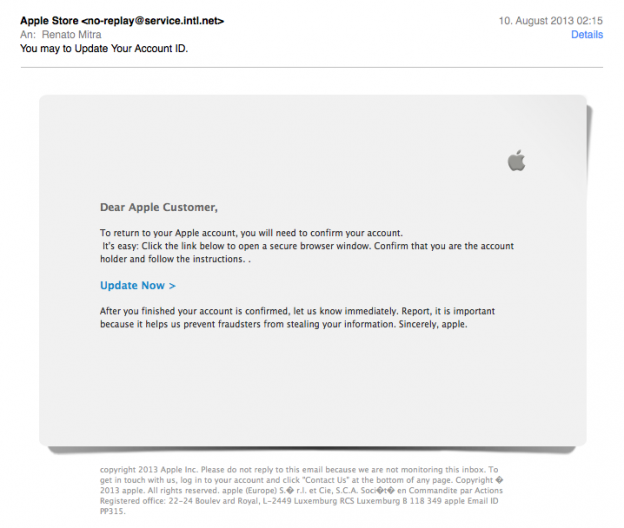 Apple Phishing Mail