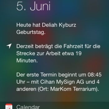 iOS 8 Notification Center