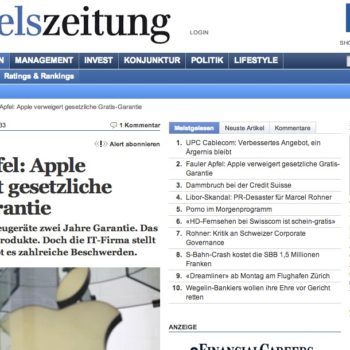 Handelszeitung - Fauler Apfel