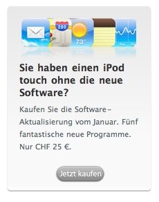 ipod touch Update - In CHF oder Euro?